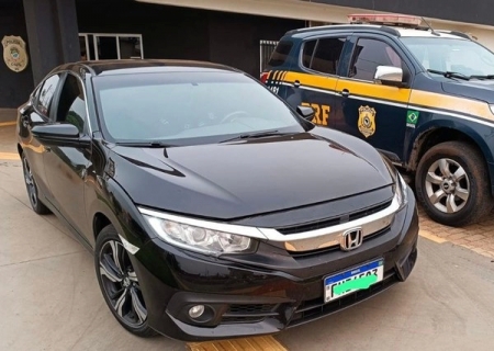 Carro roubado em São Paulo é recuperado pela PRF em Bataguassu