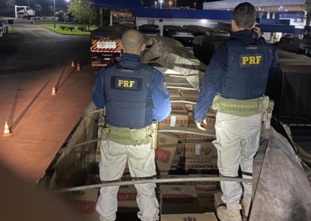 Caminhão é recuperado e cigarros apreendidos pela PRF em Eldorado