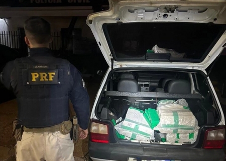 Carro com mais de 100 kg de maconha é apreendido pela PRF em Rio Brilhante