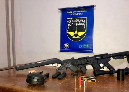 Polícia Militar Rodoviária prende homem por tráfico internacional de armas em Ponta Porã
