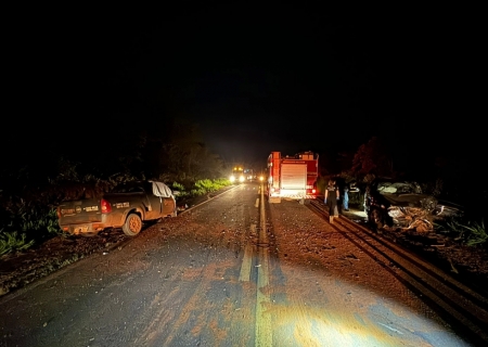 Grave colisão frontal deixa um morto e pessoas feridas na MS-134 em Nova Andradina