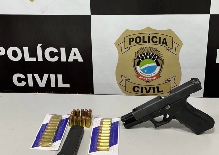 DAM prende homem em flagrante por posse ilegal de arma de fogo, lesão corporal e injúria em Naviraí