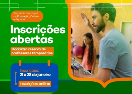 Prefeitura abre cadastro para professores no Projeto de Treinamento Escolar Desportivo
