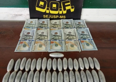 DOF apreende cocaína e dólares falsos em Miranda