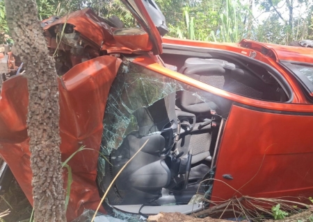 Veículo sai da pista e capota na MS-134 entre Nova Andradina e distrito de Nova Casa Verde