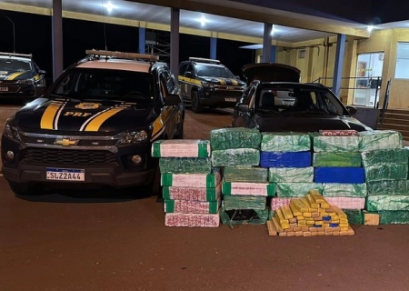 Jeep roubado é apreendido com quase uma tonelada de maconha em Caarapó