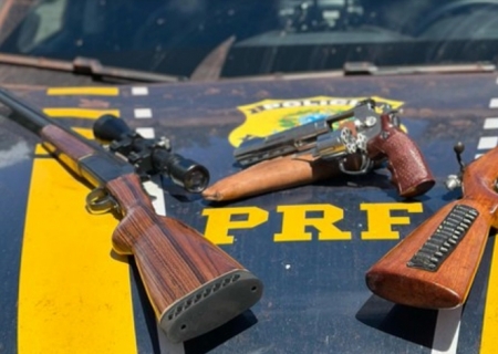 PRF apreende três armas de fogo durante abordagem em Corumbá
