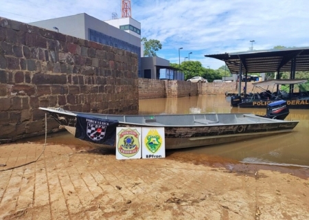 Após perseguição, polícia  apreende embarcação no Rio Paraná