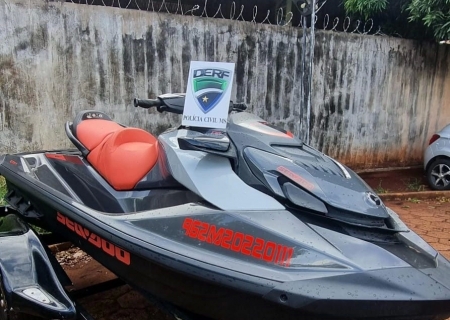 Homem furta moto aquática com carretinha e é preso pela DERF em Campo Grande