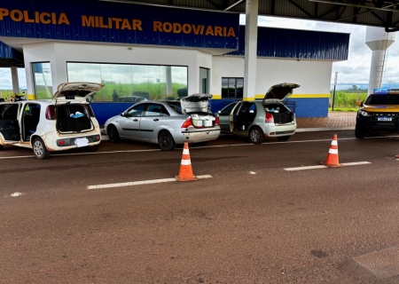 Polícia Militar Rodoviária apreende três veículos abarrotados de produtos oriundos do Paraguai na MS-145