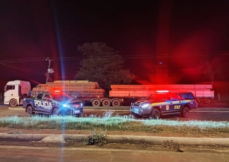 PRF apreende carga ilegal de madeira em Campo Grande