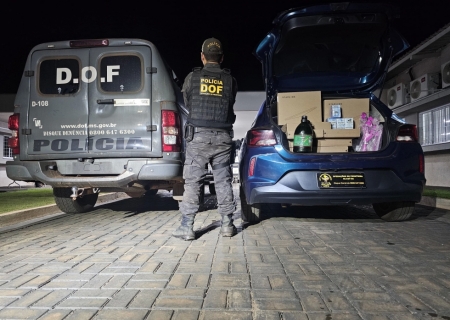 DOF apreende veículo com mais de R$ 100 mil em produtos ilegais em Maracaju