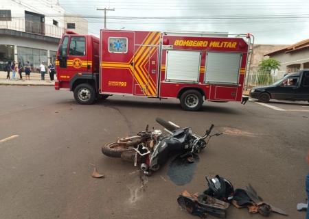 Motociclista fica ferido em colisão com carro em Ivinhema