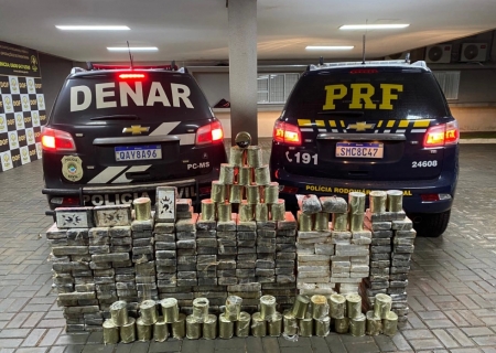 Denar apreende carreta com carga de cocaína e maconha em Dourados