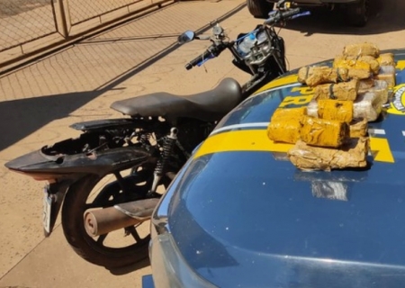 Moto com 8 kg de cocaína é apreendida pela PRF em Anastácio