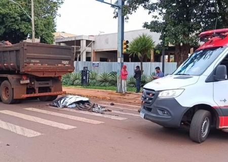 Ciclista morre após ser atropelado por caminhão em Dourados