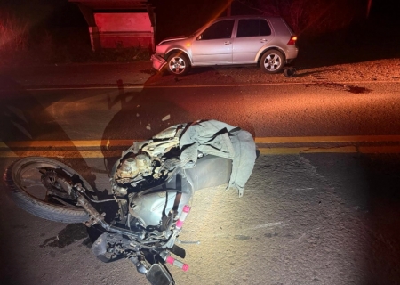 Motociclista morre após colisão frontal com carro na MS-145