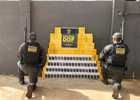 Em Aral Moreira, DOF apreende 130 celulares que seguiam para o Paraná