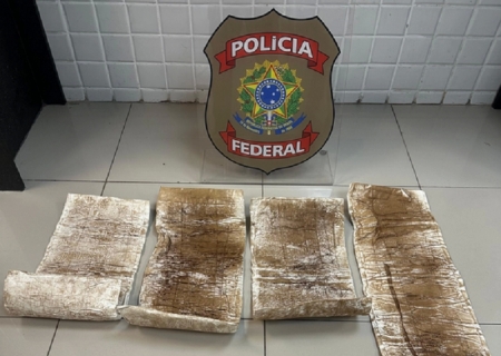 Polícia Federal apreende 4 kg de cocaína em fiscalização no Aeroporto de Corumbá