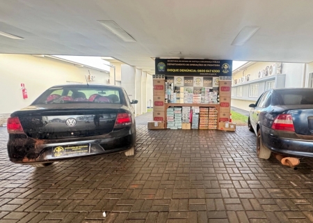 Dupla é presa com mercadoria ilegal avaliada em mais de R$ 500 mil em Laguna Carapã