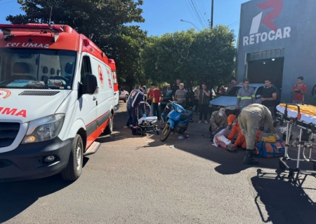 Colisão entre motos deixa dois feridos em Nova Andradina