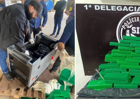 Mulher é presa em flagrante ao tentar despachar gerador com 90 kg de maconha em Dourados