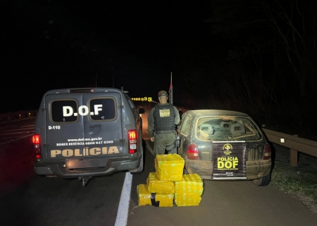DOF apreende veículo com mais de 100 kg de maconha que seguia para o RS