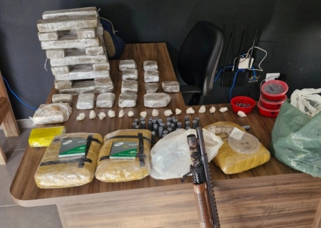 Polícia desmantela bunker de drogas e armas e prende dois suspeitos em Bataguassu