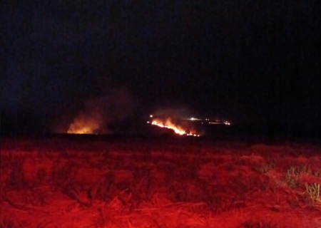 Incêndio de grandes proporções em Angélica mobiliza Corpo de Bombeiros