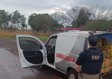PRF apreende 1,5 tonelada de maconha em ambulância 'fake' em Campo Grande