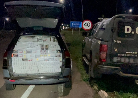 DOF apreende veículo com mais de mil pacotes de cigarros contrabandeados em Bataguassu