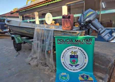 Polícia Ambiental de Coxim prende dois por pesca predatória no Rio Taquari e cumpre mandado de prisão