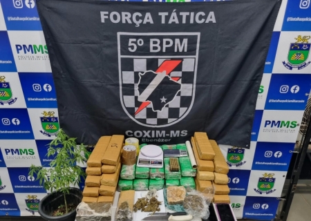 Mulheres são presas por tráfico com mais de 24 kg de drogas e moto furtada em Coxim