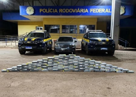 PRF apreende quase 100 kg de cocaína em Miranda; dois homens são presos
