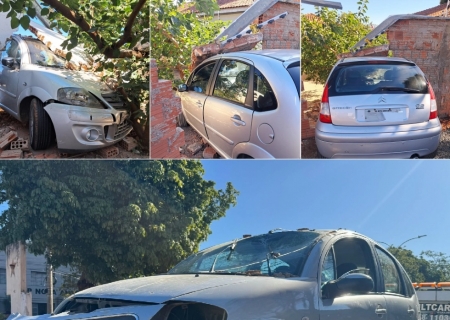 Idosa passa mal ao volante, colide com muro de academia e é socorrida em Nova Andradina