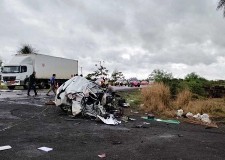 Acidente grave na BR-163 em Douradina deixa uma vítima fatal