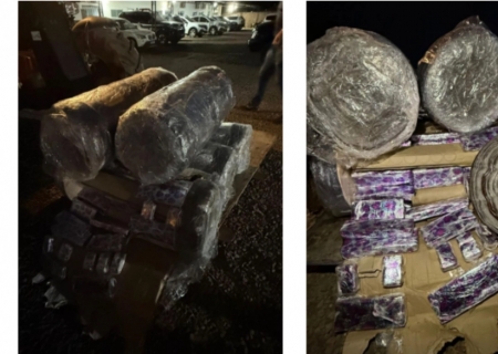 Polícia apreende 343 kg de maconha escondidos em rolos de tapete e ar-condicionado