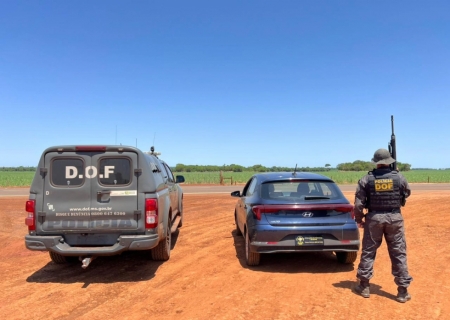 Carro furtado no interior de São Paulo é recuperado pelo DOF em Caarapó