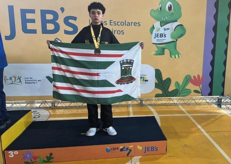 Atleta de Nova Andradina conquista bronze nos Jogos Escolares Brasileiros