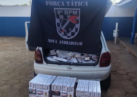 Em Nova Andradina, cigarreiro é preso pela Força Tática e autuado pela Polícia Federal em Dourados