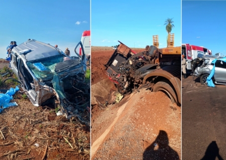 Médica que atua em Nova Andradina se envolve em colisão entre caminhonete e carreta entre Indápolis e Deodápolis