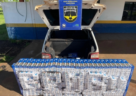 Polícia Militar Rodoviária apreende 500 pacotes de cigarros contrabandeados na MS-164