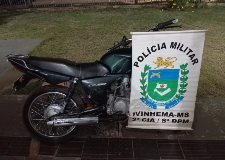 Polícia Militar recupera motocicleta furtada em Ivinhema após ação rápida