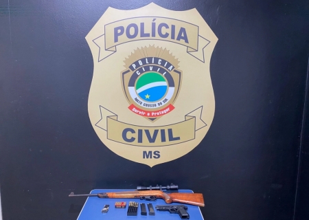 Polícia Civil prende homem com armas durante investigação sobre grupo criminoso em Mundo Novo