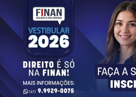 Direito é só na FINAN! Vestibular FINAN 2026!