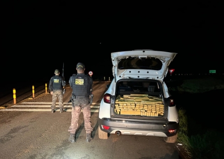 Droga avaliada em R$ 1,5 milhão é apreendida em carro roubado em Laguna Carapã