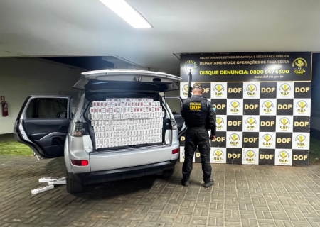 DOF apreende veículo com 1,8 mil pacotes de cigarros contrabandeados em Deodápolis