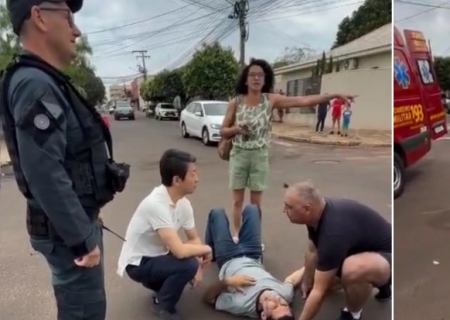 Motociclista fica ferido após ser atingido por veículo que desrespeitou a preferencial em Nova Andradina
