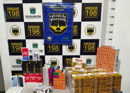 Polícia Militar Rodoviária apreende carga de medicamentos ilegais e celulares em MS