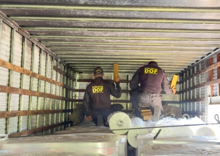 DOF apreende droga em meio a carga de embalagens plásticas que seguia para o Pará